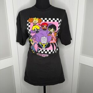 Vintage Powerpuff Girls Graphic T-Shirt Women Large Black Villains Rowdyruff Tee